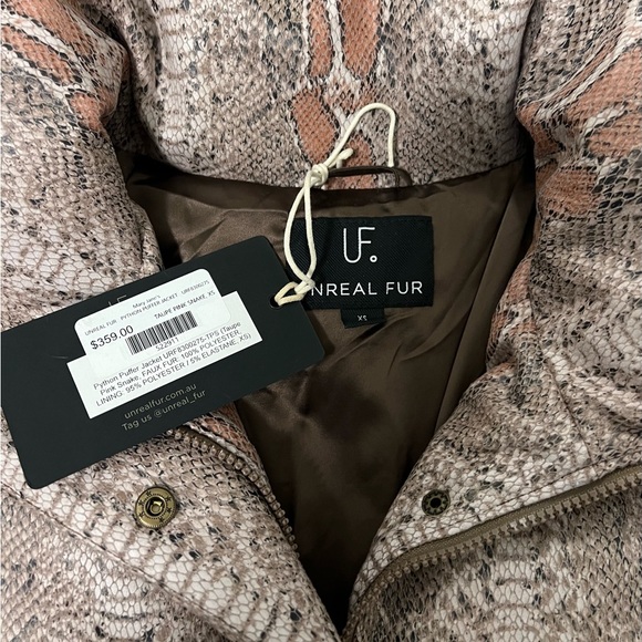 Unreal Fur Python-Print Puffer Jacket - Picture 3 of 4